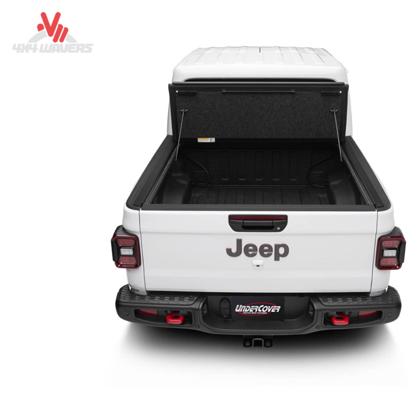 UnderCover Ultra Flex folded open providing full Jeep Gladiator bed access