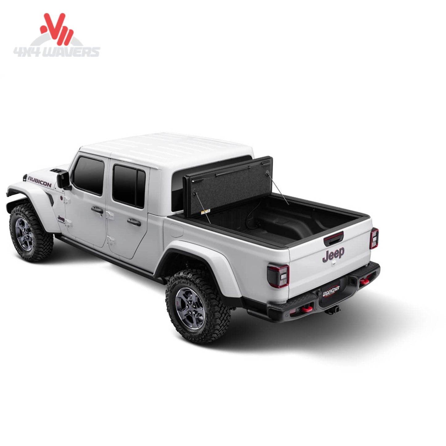 UnderCover Ultra Flex folded open providing full Jeep Gladiator bed access