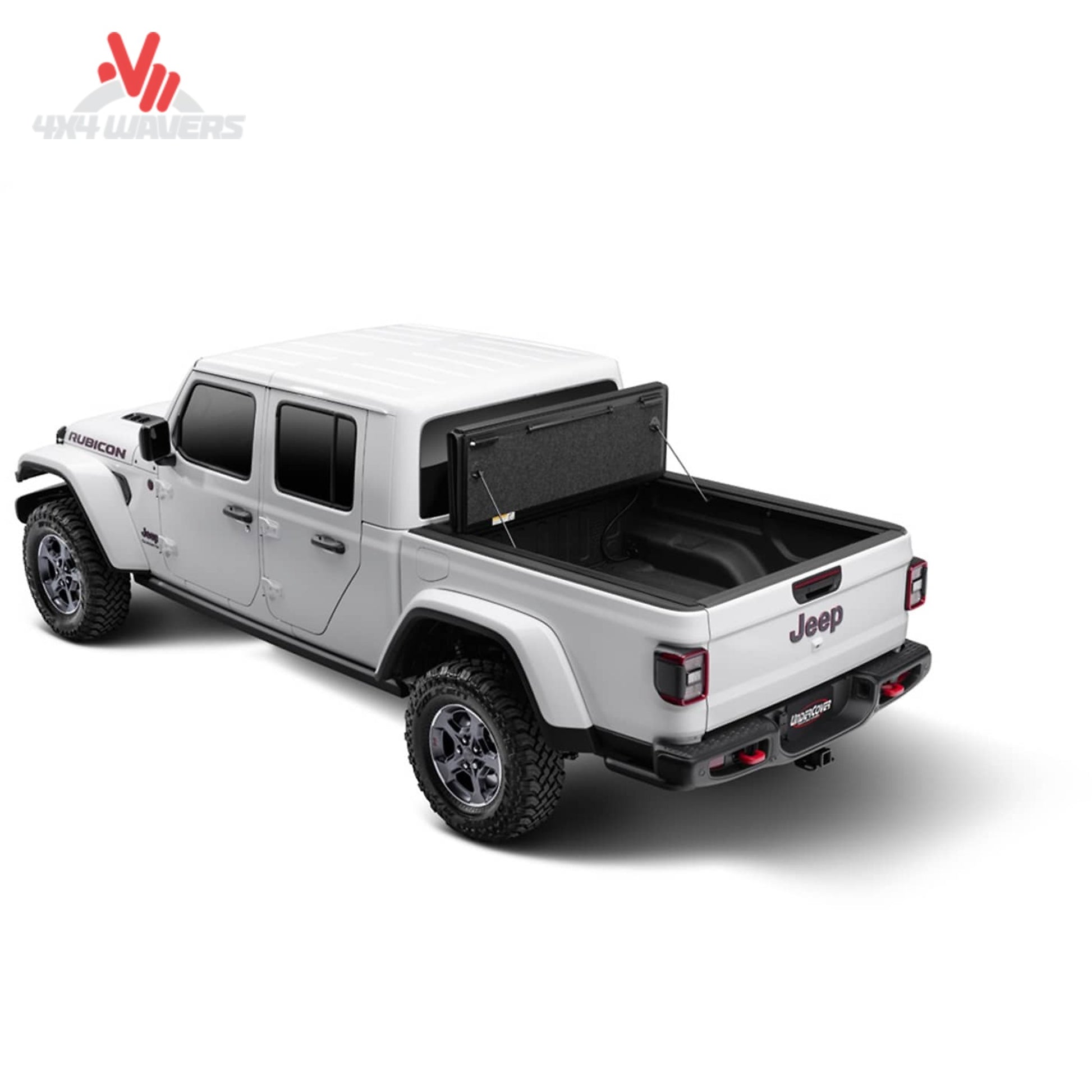UnderCover Ultra Flex folded open providing full Jeep Gladiator bed access