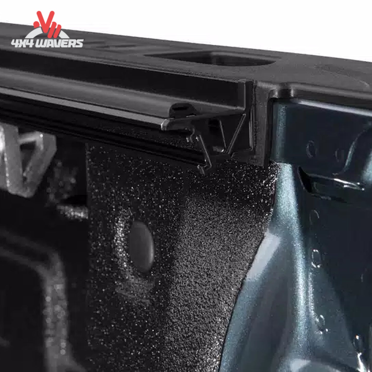 Rubber perimeter seals and water management system for UnderCover Flex tonneau cover FX21002