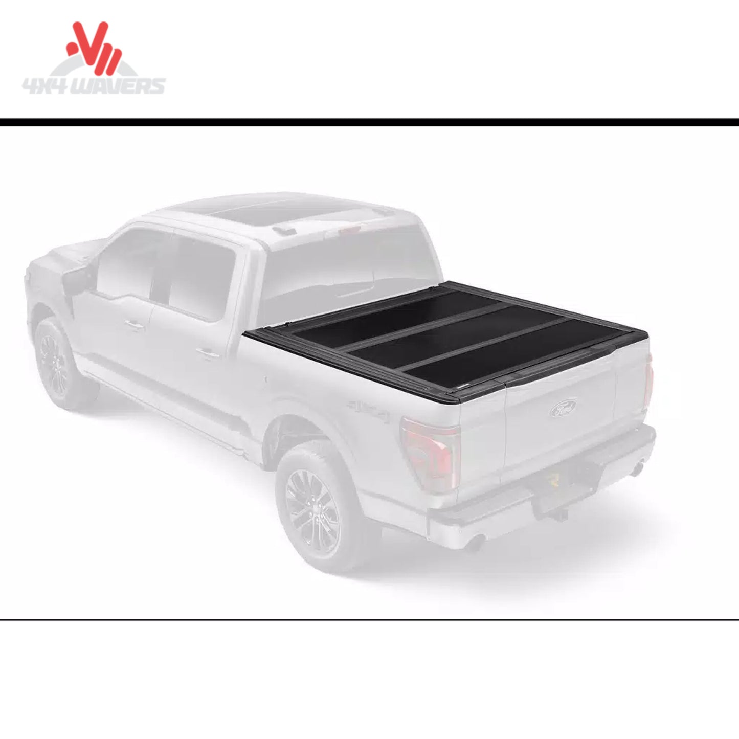 UnderCover Flex Hard Folding Tonneau Cover on a 2004-2014 Ford F-150 with 6.5-foot bed, shown folded open on the truck bed.