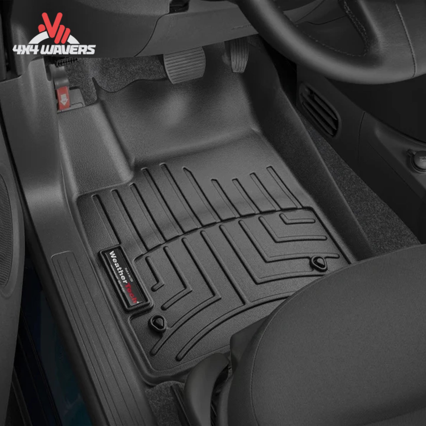 Precision-fit WeatherTech FloorLiner HP covering the entire rear passenger floor area of a Bronco 2-door