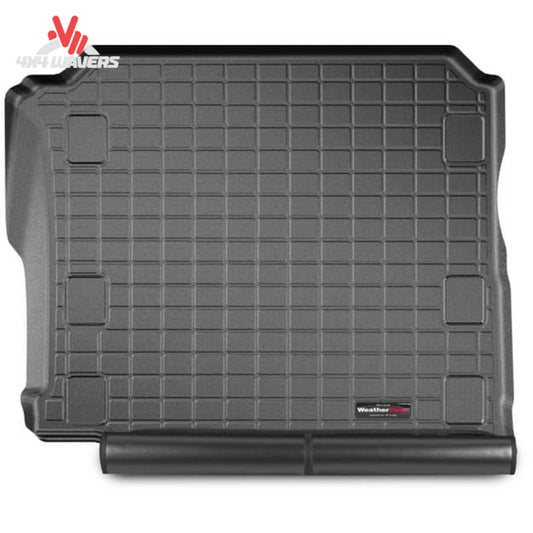 WeatherTech cargo liner installed in Jeep Wrangler JL Unlimited with factory cargo subwoofer