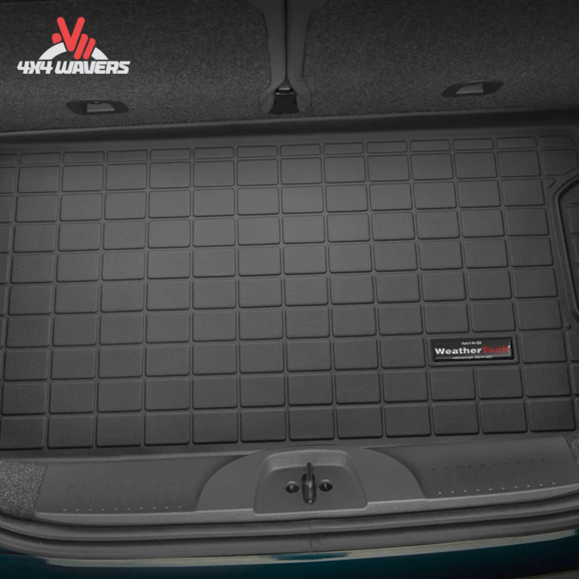 Custom-fit WeatherTech cargo liner protecting the rear cargo compartment of a Ford Bronco 2-door from mud, snow, and spills