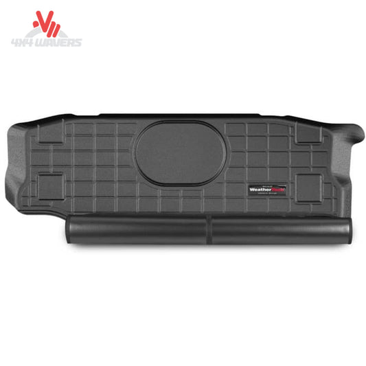 WeatherTech cargo liner installed behind second row in Jeep Wrangler JL 2-door