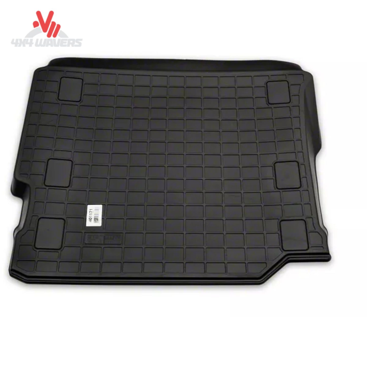 Custom-fit WeatherTech cargo liner installed in a Jeep Wrangler JL Unlimited with factory flat load floor configuration