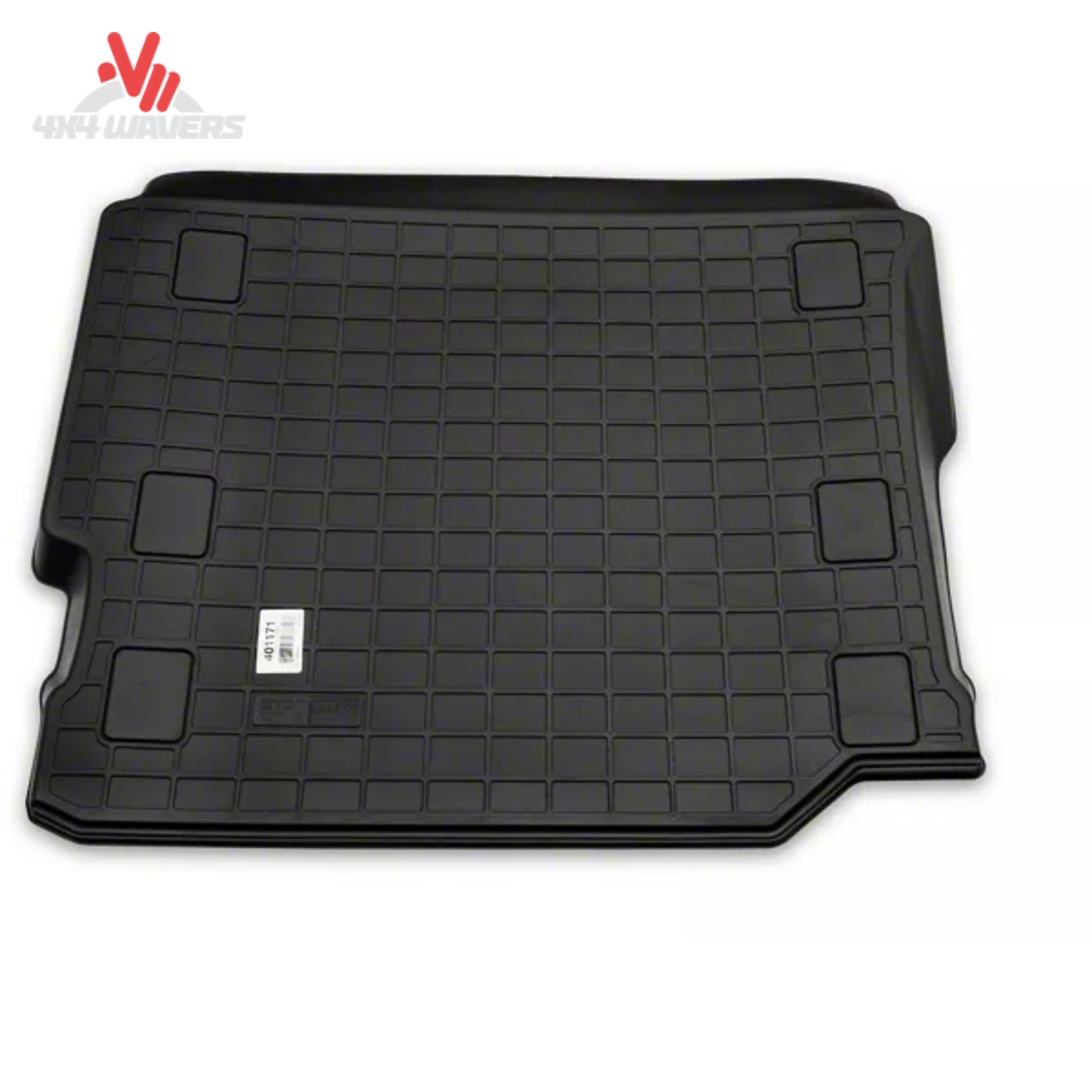 Custom-fit WeatherTech cargo liner installed in a Jeep Wrangler JL Unlimited with factory flat load floor configuration