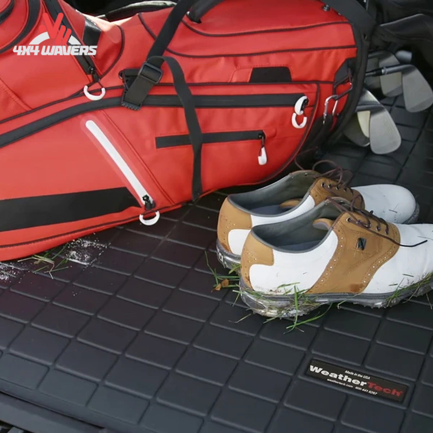 Raised spill containment edge on WeatherTech Bronco cargo liner