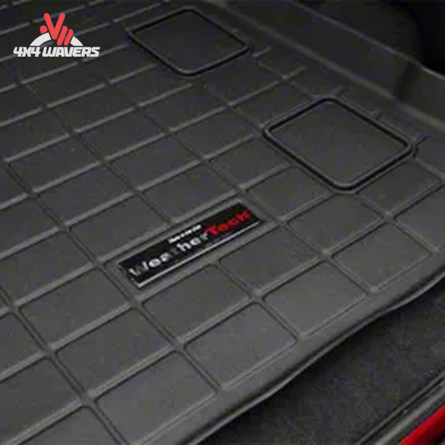 Close-up of WeatherTech cargo liner perimeter wall designed to contain mud water and cargo spills