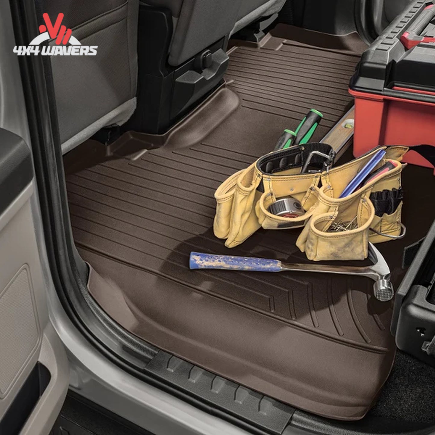 Deep channel WeatherTech floor mat water retention system
