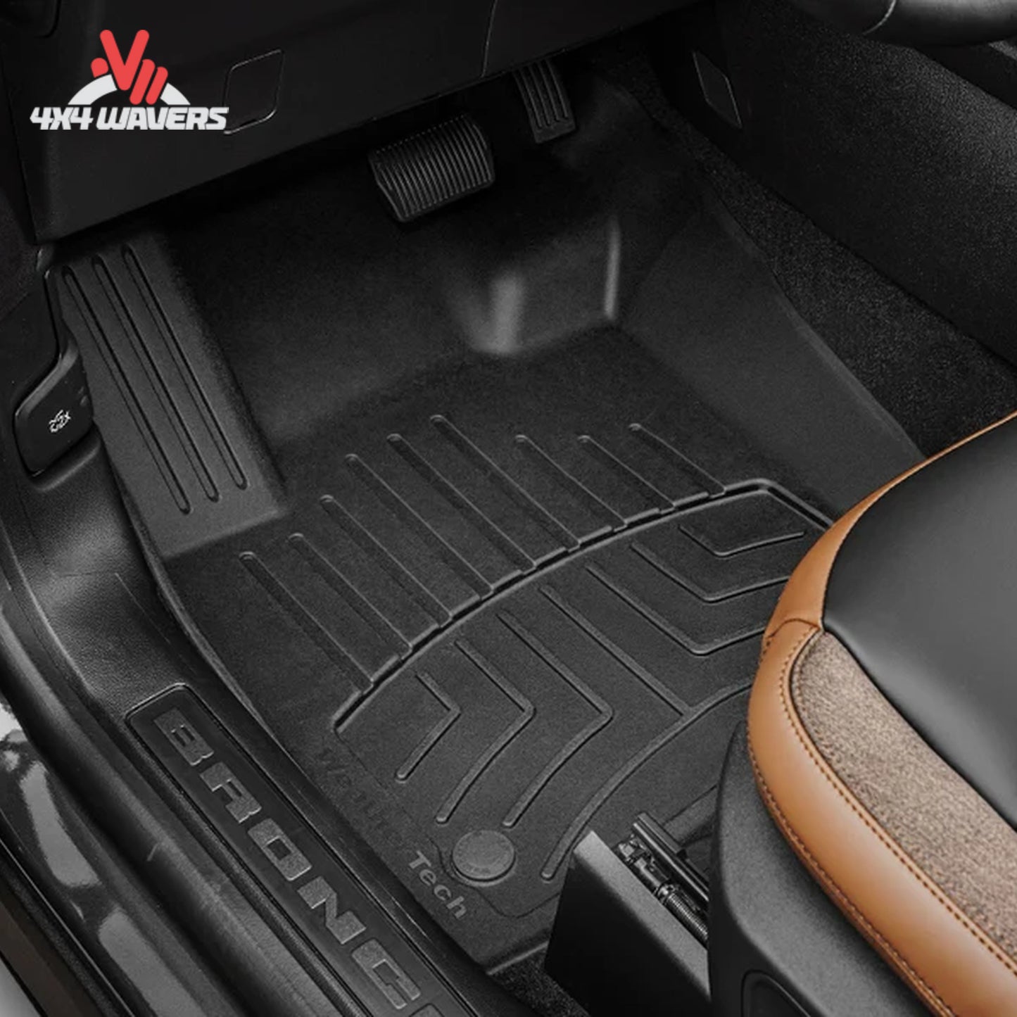 Premium WeatherTech FloorLiner HP front floor protection system engineered for Ford Bronco interior protection