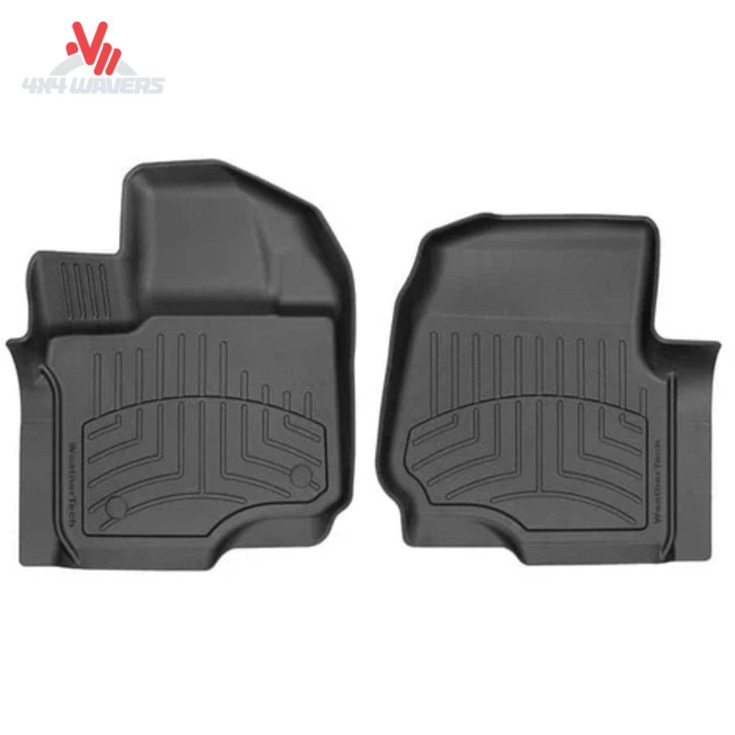 Pair of black TPE rubber like front floor liners for 2015-2026 Ford F150 SuperCrew 446971IM