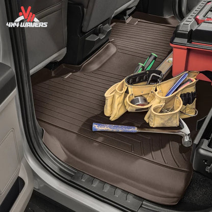 Custom-fit WeatherTech HP rear floor liner protecting the second-row carpet in a Ford Bronco 4-door