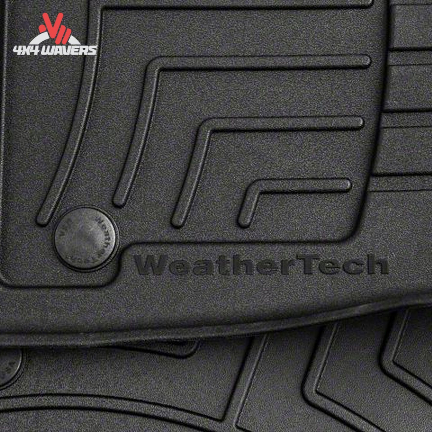 Primer plano del material TPE flexible, similar al caucho, de WeatherTech HP, diseñado para protección en todas las estaciones