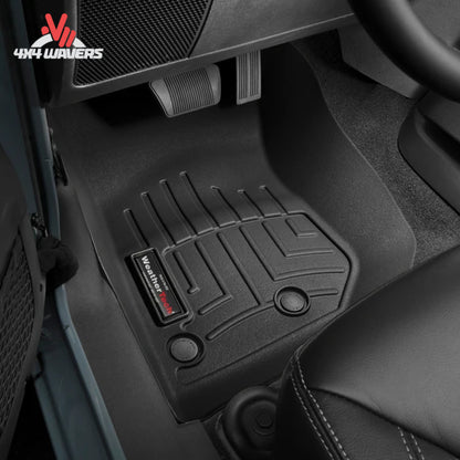Installed WeatherTech front floor mat in Jeep Wrangler JK cabin
