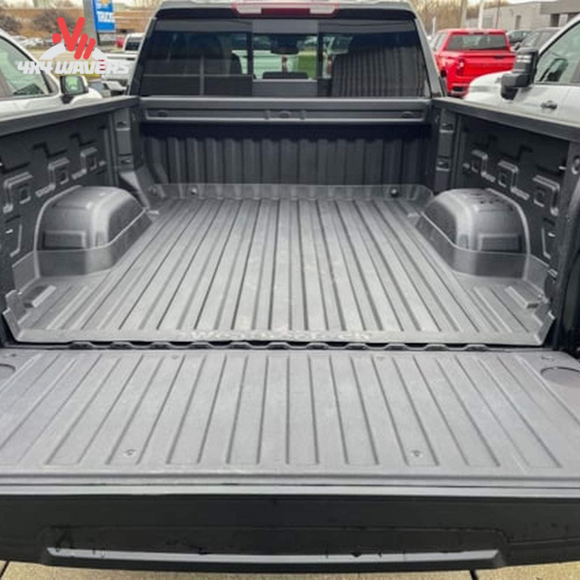 Custom laser measured wall cutouts for bed-mounted generator panel WeatherTech 36926IM