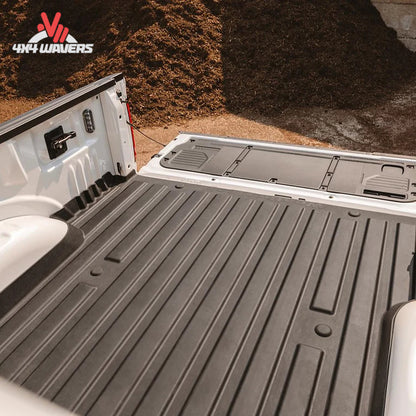 Jeep Gladiator cargo bed equipped with WeatherTech ImpactLiner for cargo protection and durability