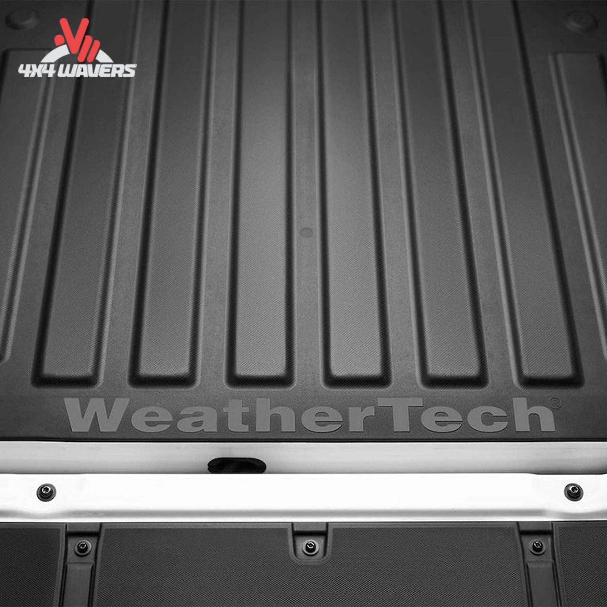 Custom-fit WeatherTech ImpactLiner installed in a Jeep Gladiator truck bed with impact-absorbing protection technology