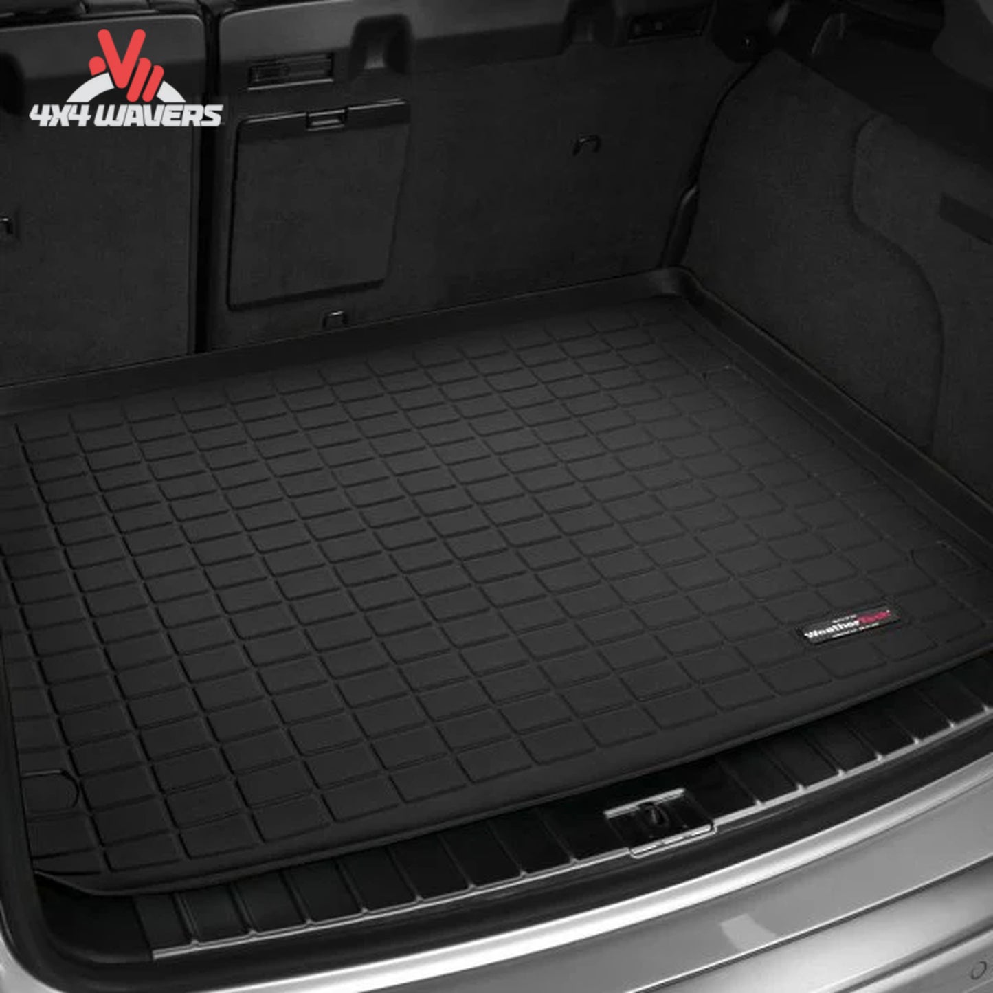 Installed WeatherTech cargo mat in Jeep Wrangler JK Unlimited cargo compartment