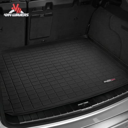 Installed WeatherTech cargo mat in Jeep Wrangler JK Unlimited cargo compartment