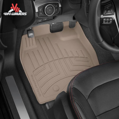 Rear passenger footwell of a Jeep Wrangler 4xe protected by a laser-measured WeatherTech FloorLiner HP