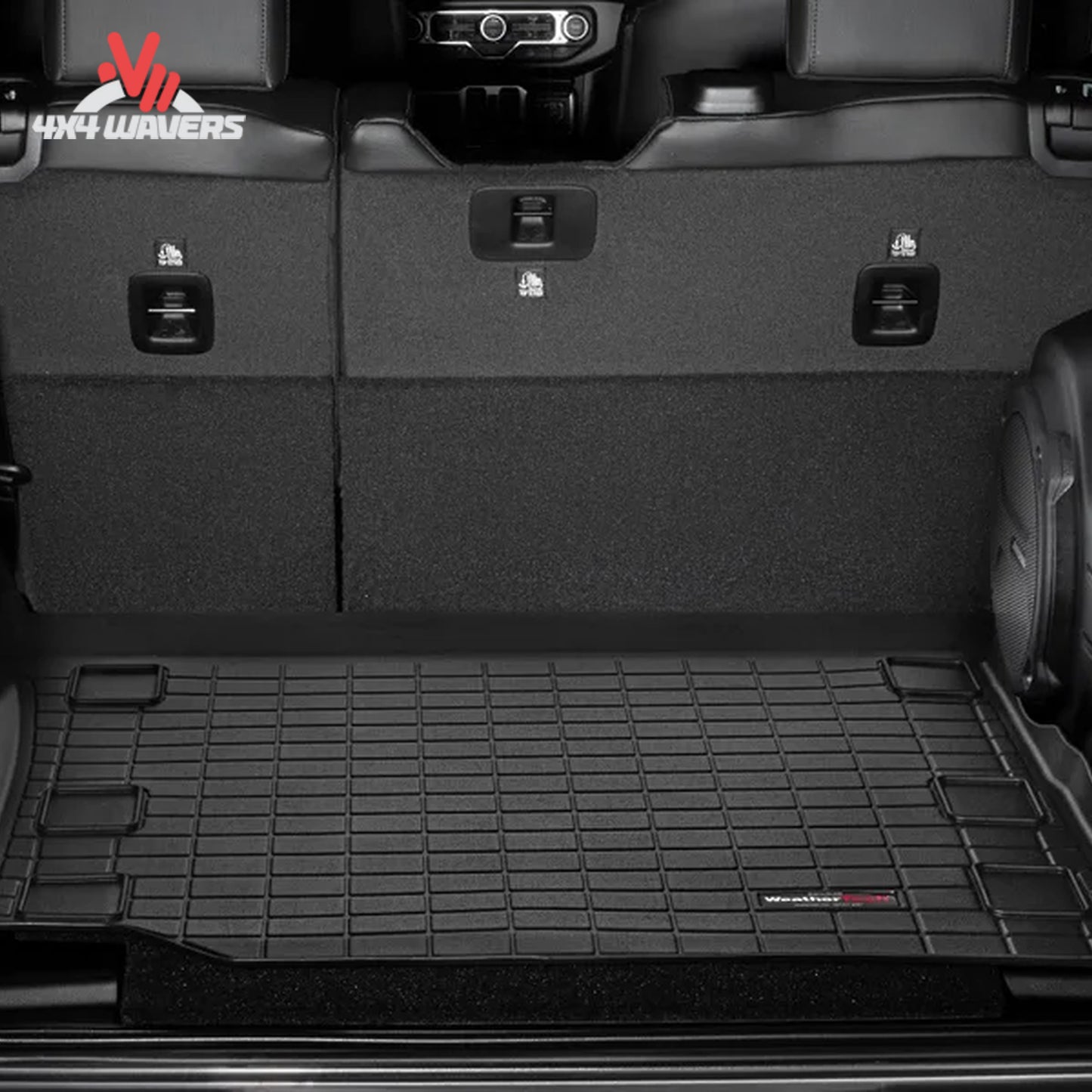 Primer plano del material elastómero termoplástico WeatherTech, diseñado para ofrecer durabilidad y protección de carga en todas las estaciones.
