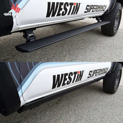 Close up of weatherproof motor linkage and anti slip extruded aluminum step board 29-23935