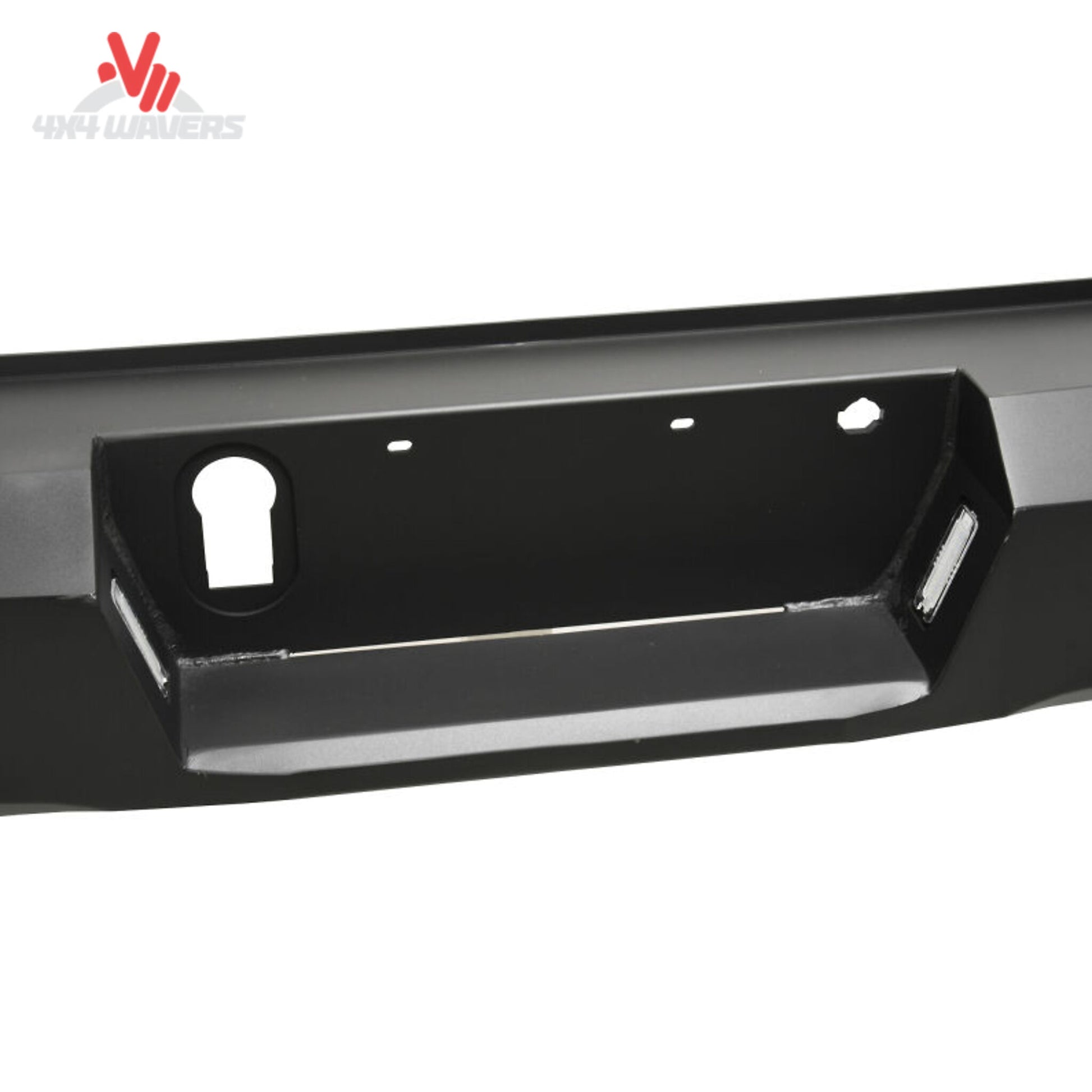 Center rear view of hitch access and trailer wiring plug bracket on Westin bumper 58-421015