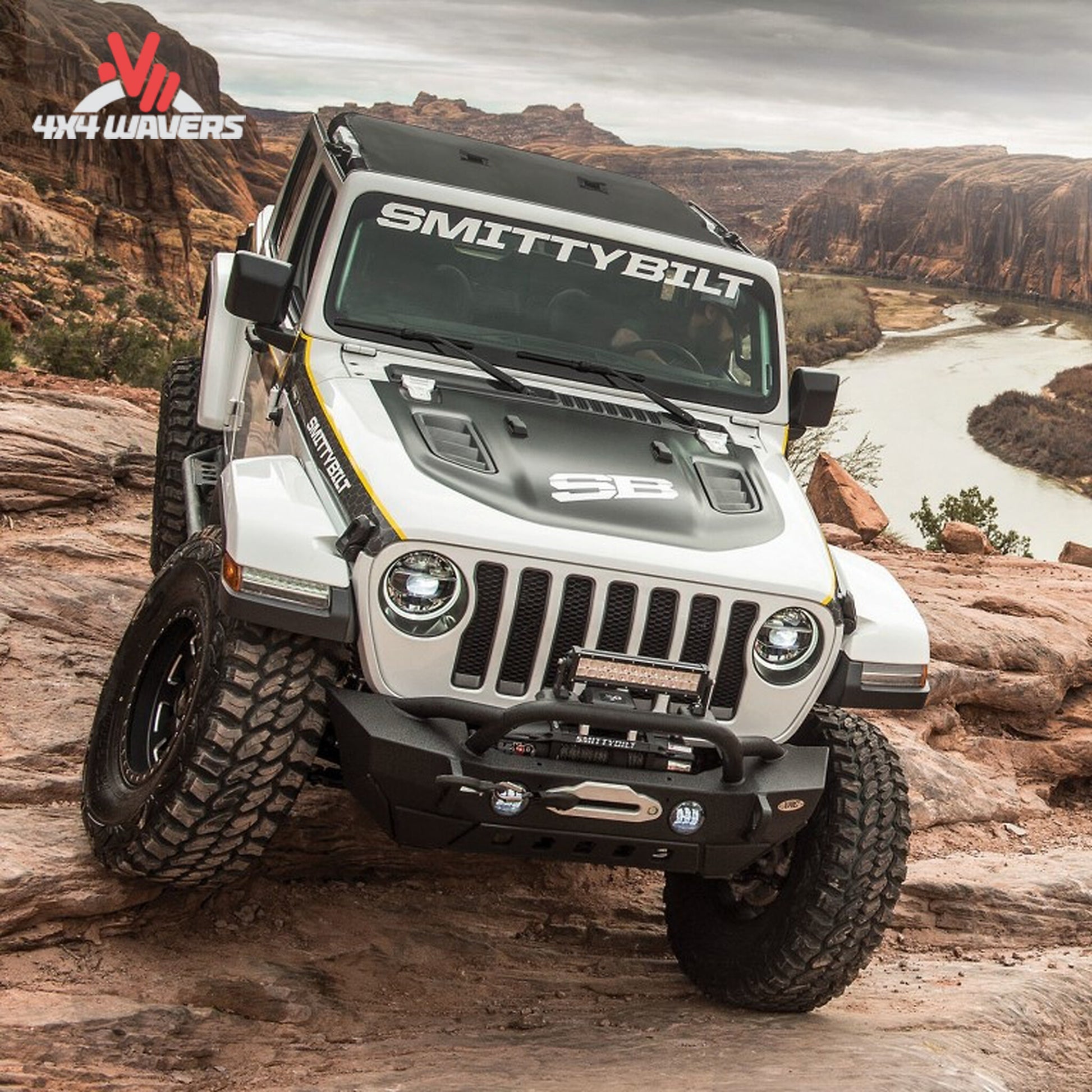Jeep Wrangler JL featuring XRC Gen2 front bumper with enhanced recovery and protection capabilities