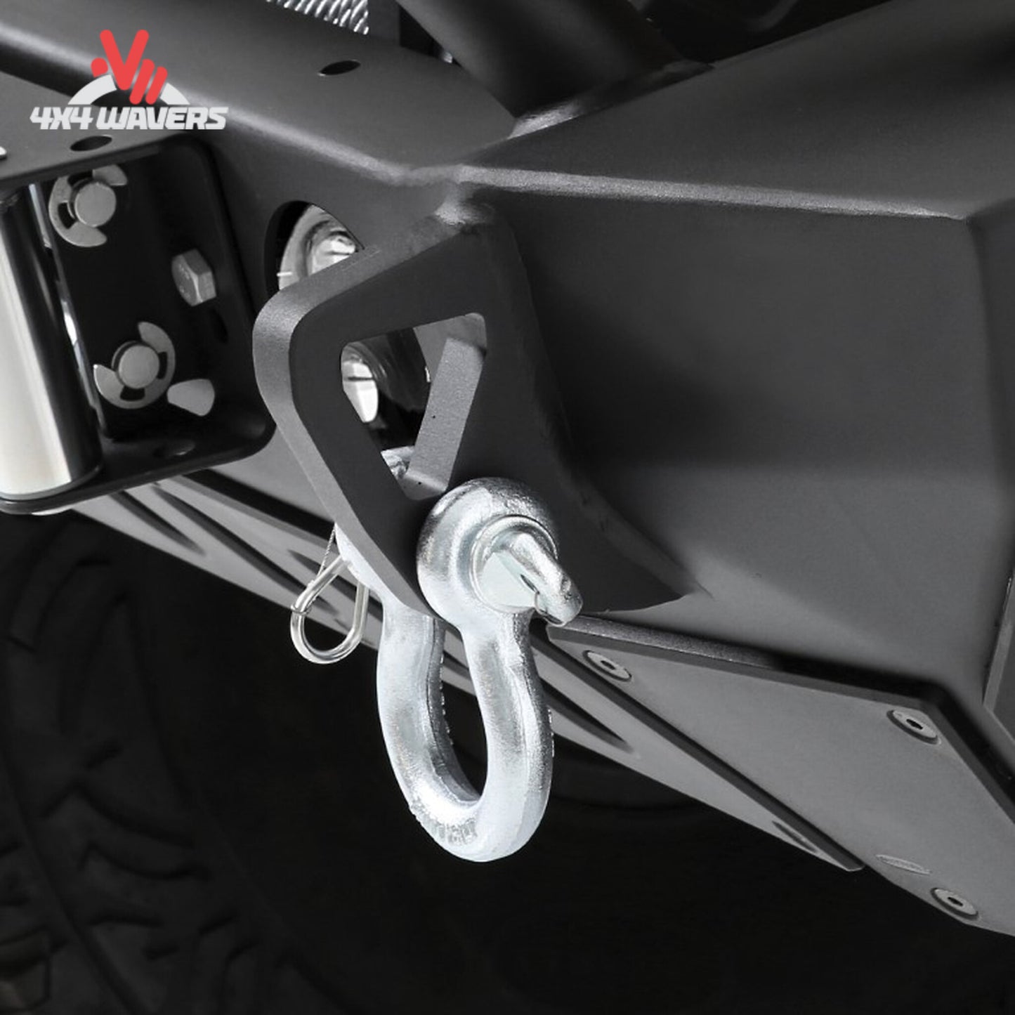 Close-up view of the reinforced winch-ready platform built into the XRC Gen2 bumper