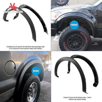 Xtreme OE Style Fender Flares set of 4 installed on a 2009-2014 Ford F-150 pickup truck.