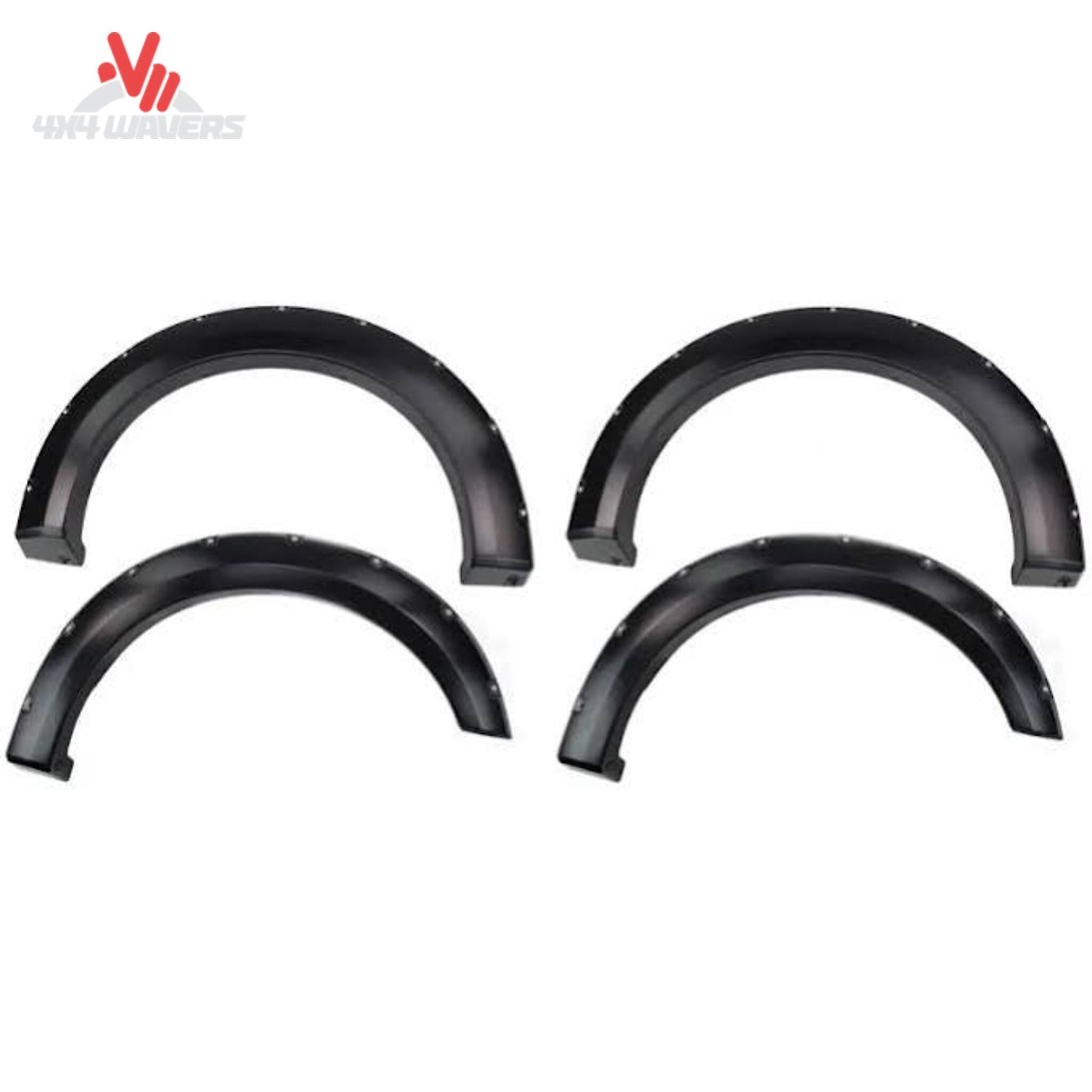 Four piece black ABS pocket rivet fender flare kit for 2021-2026 Ford F150 KF00111