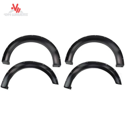 Four piece black ABS pocket rivet fender flare kit for 2021-2026 Ford F150 KF00111