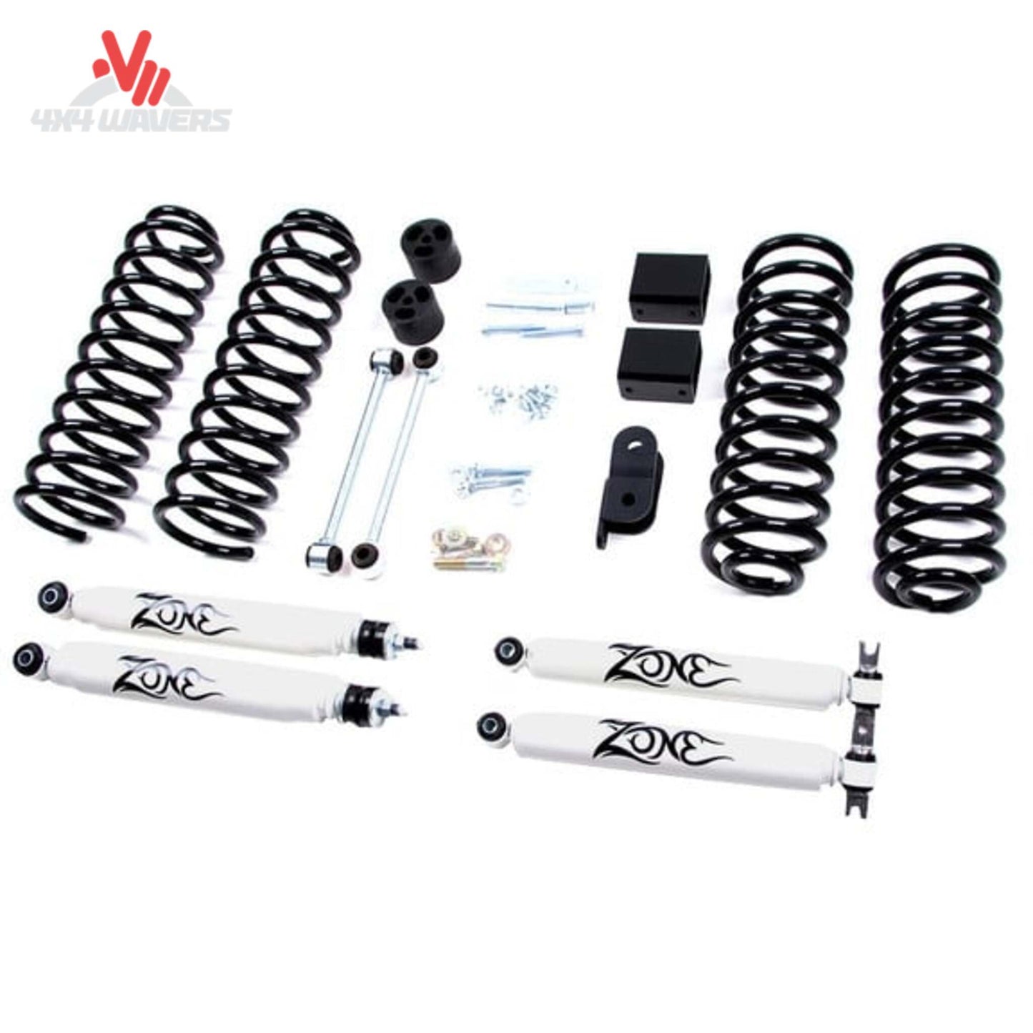 Zone Offroad J13N coil springs Nitro shocks sway bar links and track bar bracket