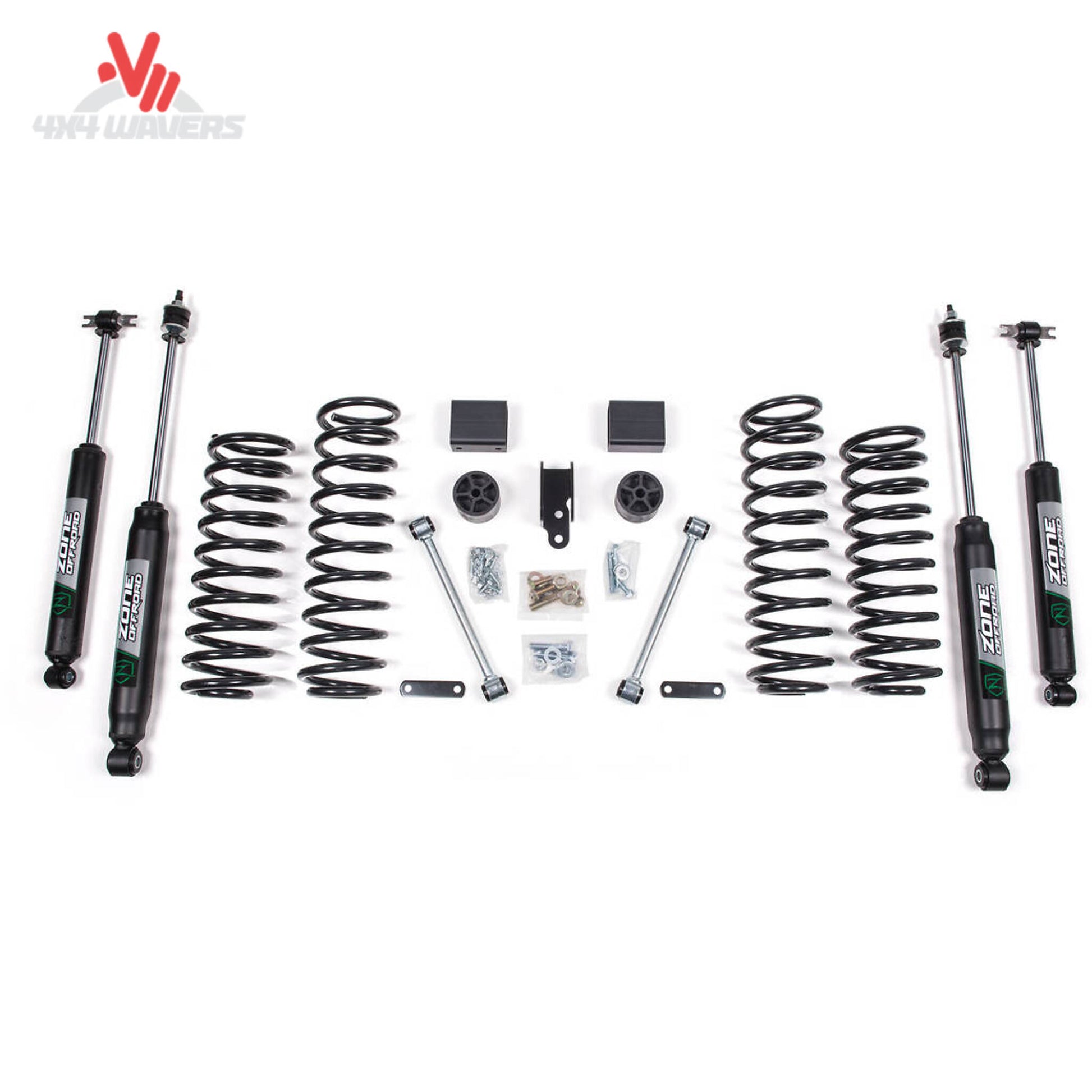 Full suspension package included with the Zone Offroad Wrangler Unlimited lift system