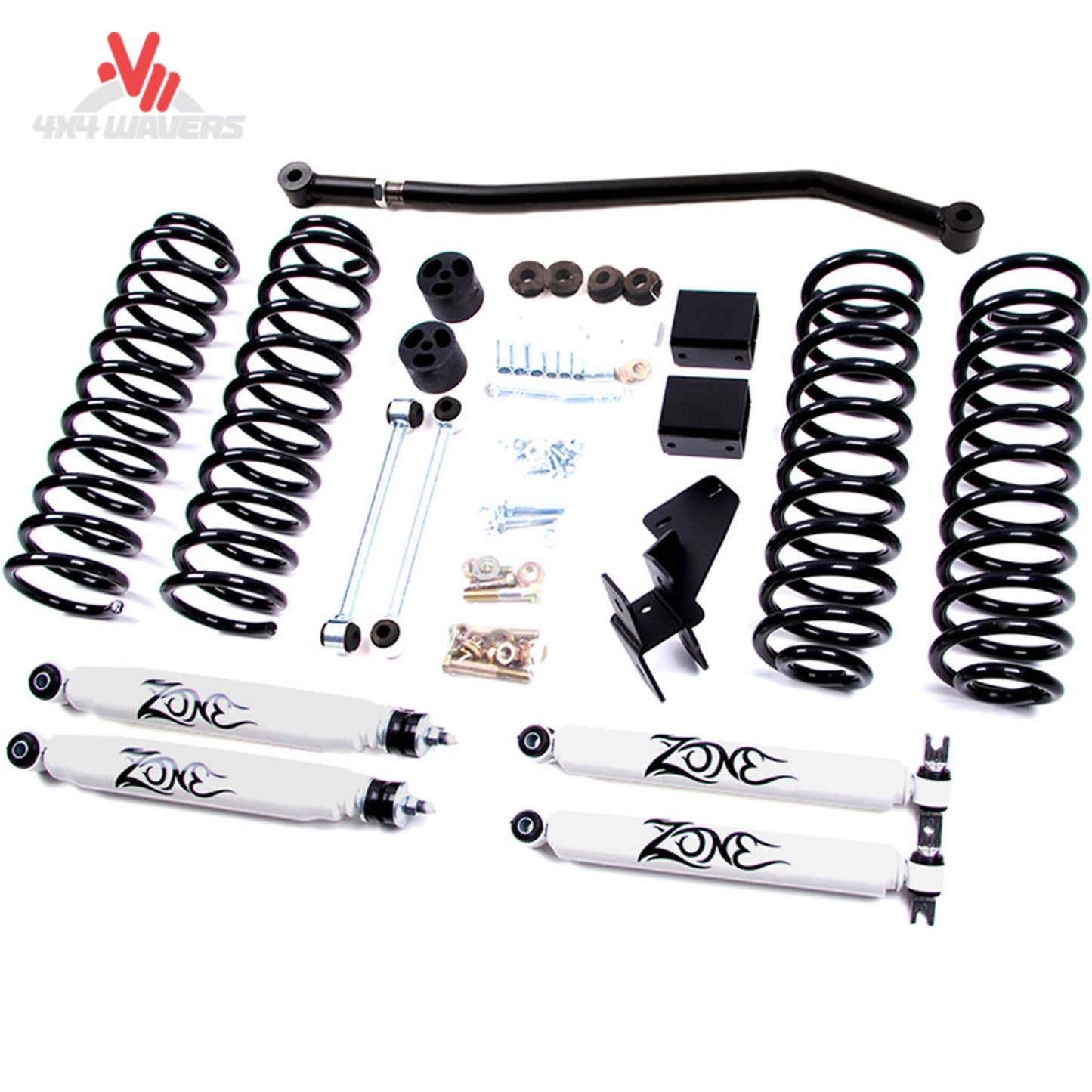 Zone Offroad J15N lift kit with coil springs shocks track bar and hardware