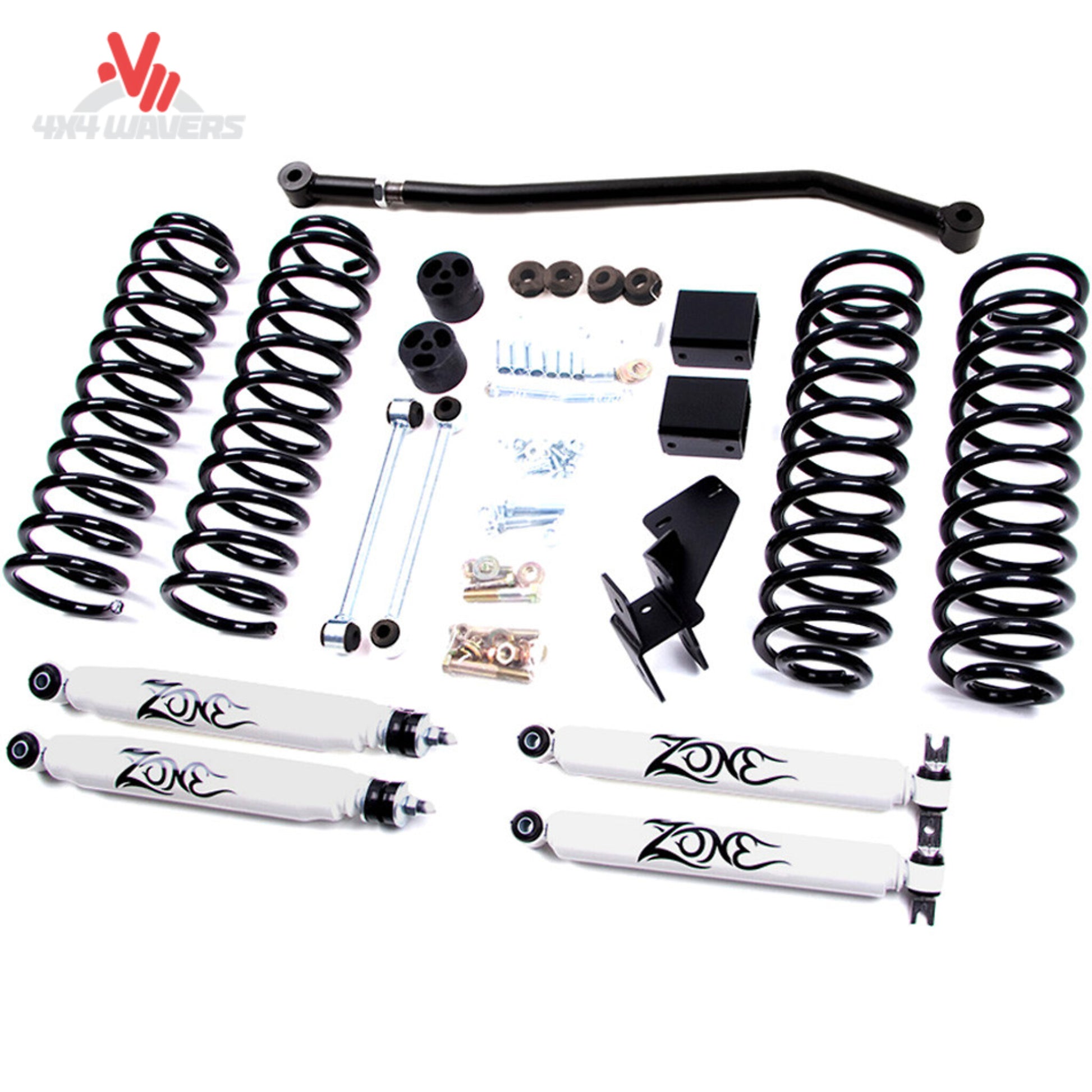 Zone Offroad J15N lift kit with coil springs shocks track bar and hardware