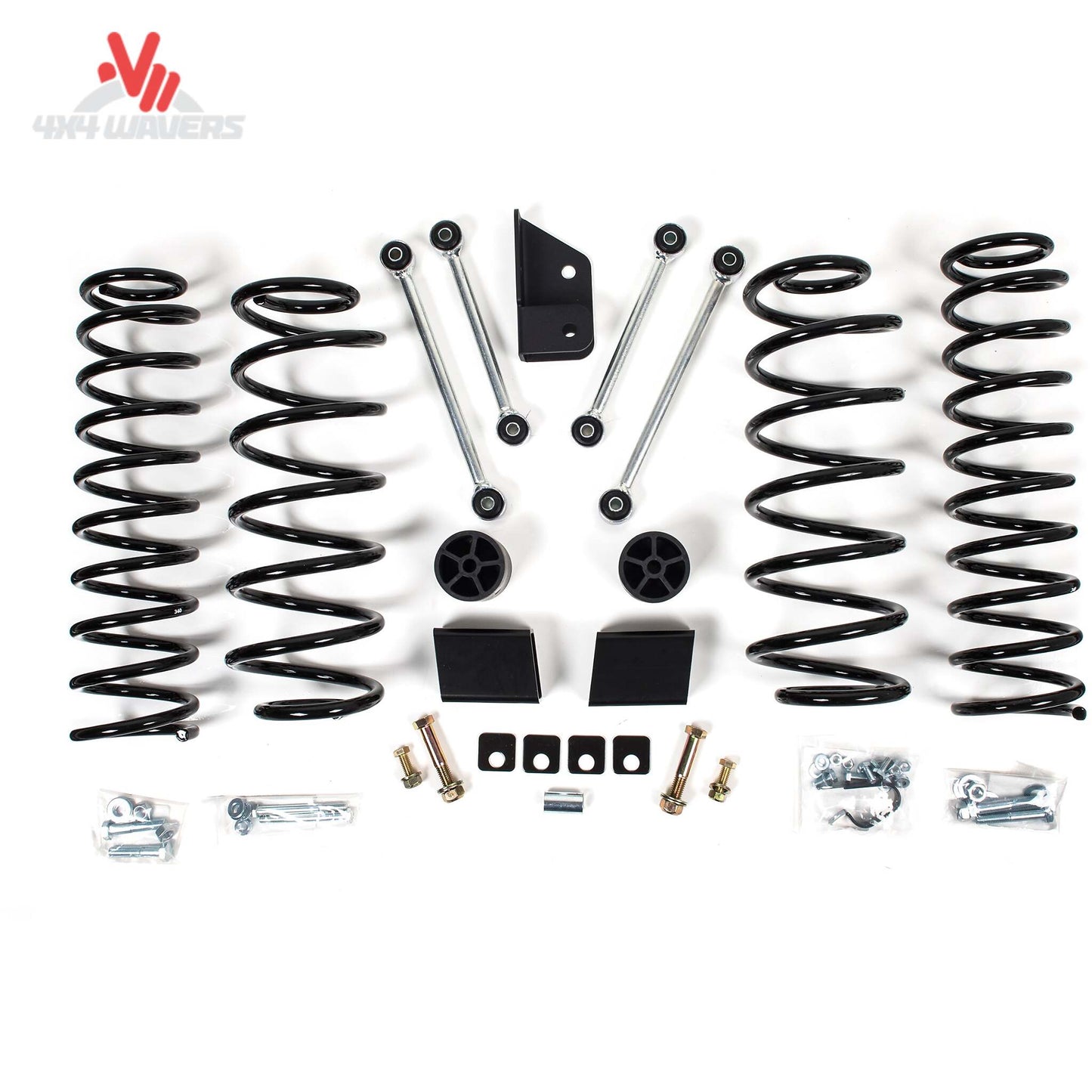 Full collection of suspension components included in the Zone Offroad Wrangler JLU lift system