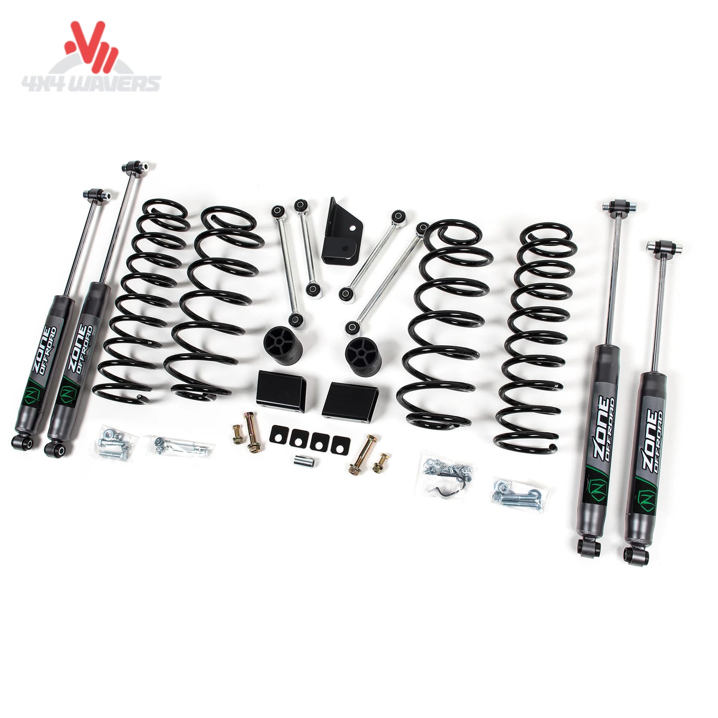 Zone Offroad J31N coil springs shocks sway bar links and lift hardware