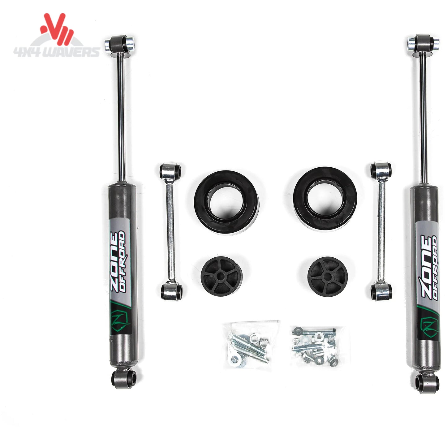Zone Offroad polyurethane coil spacers sway bar links and bump stop extensions