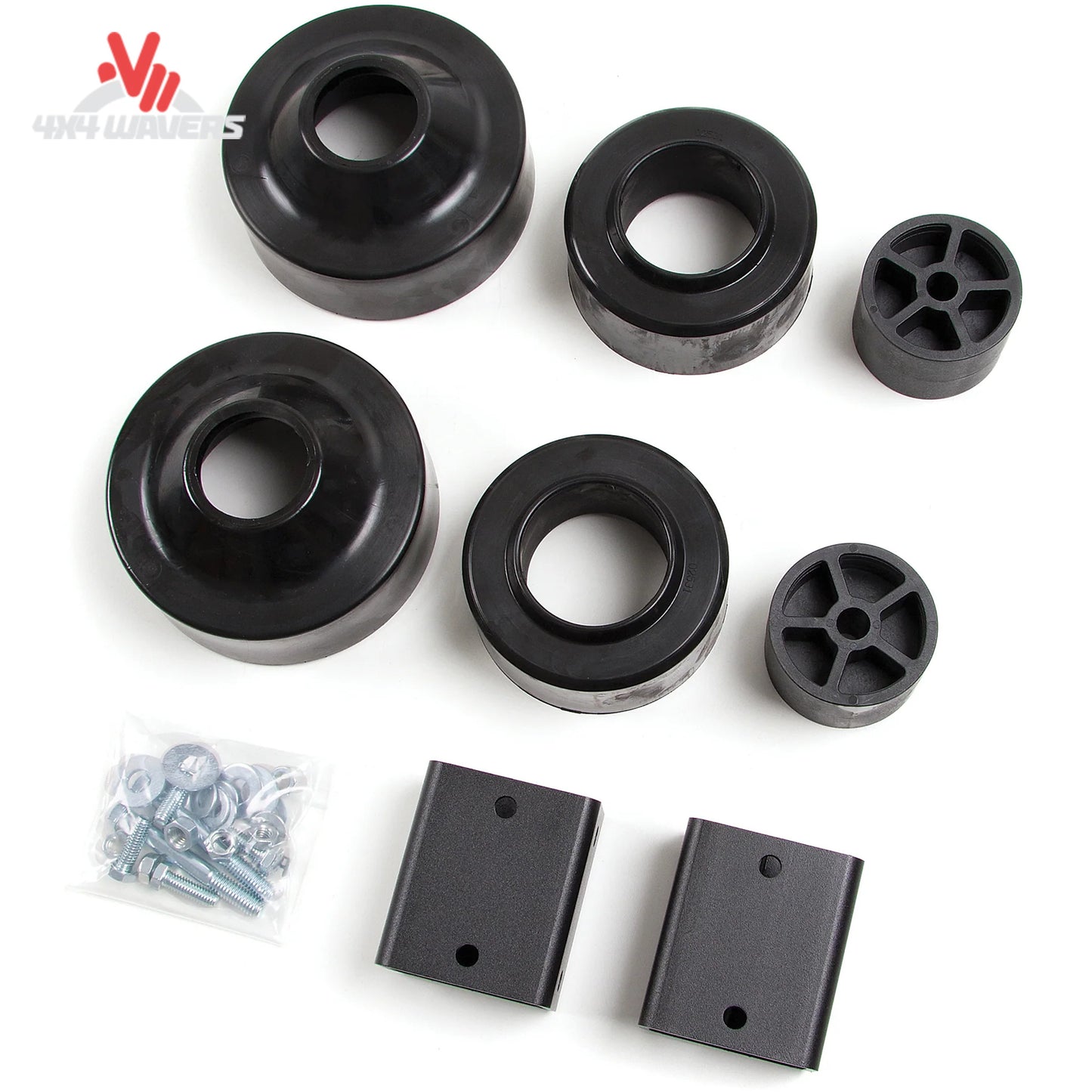 Polyurethane coil spacers included in Zone Offroad J40N suspension lift kit; Heavy-duty suspension spacers engineered to increase ride height while maintaining factory spring performance