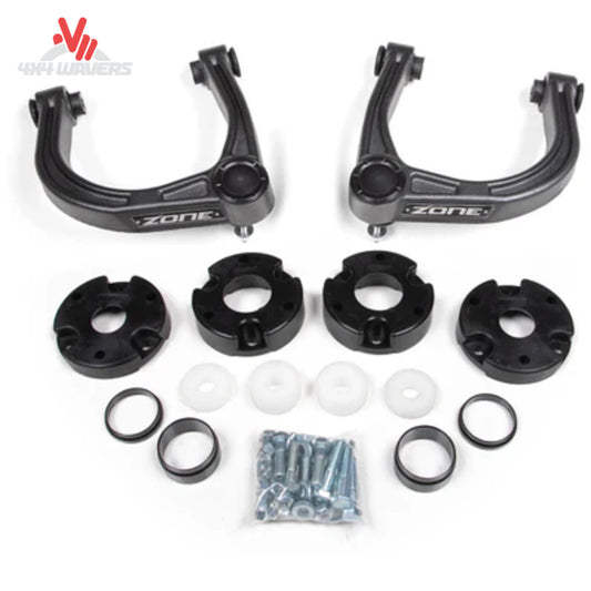 Zone Offroad 3-inch Adventure Lift Kit for 2021–2026 Ford Bronco Sasquatch 4-door, includes suspension components and hardware.