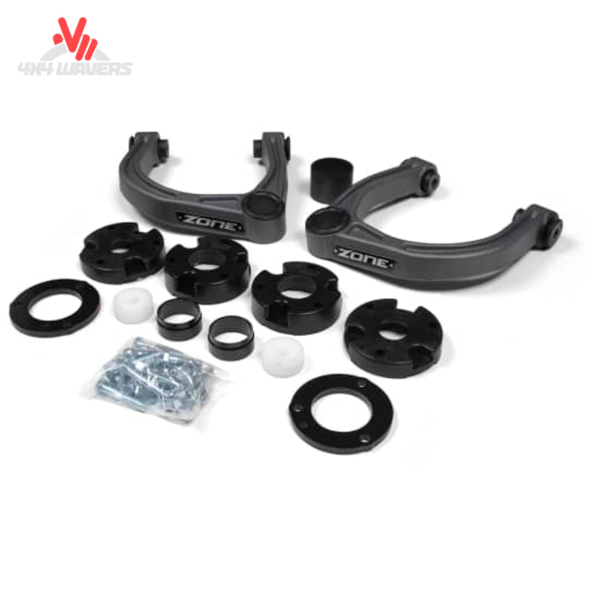 Close-up view of the Adventure Pro Series upper control arms included with the Zone Offroad F97 lift kit to improve Ford Bronco suspension geometry.