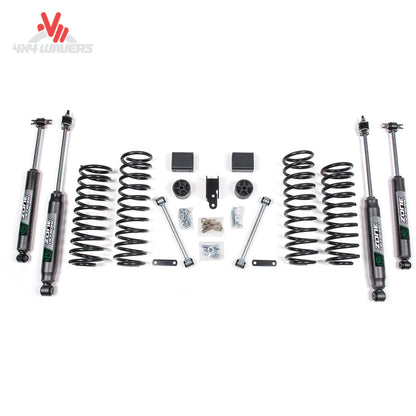 Complete Zone Offroad suspension system featuring FOX 2.0 Adventure Series shocks for 2007-2011 Jeep Wrangler JK 2-door