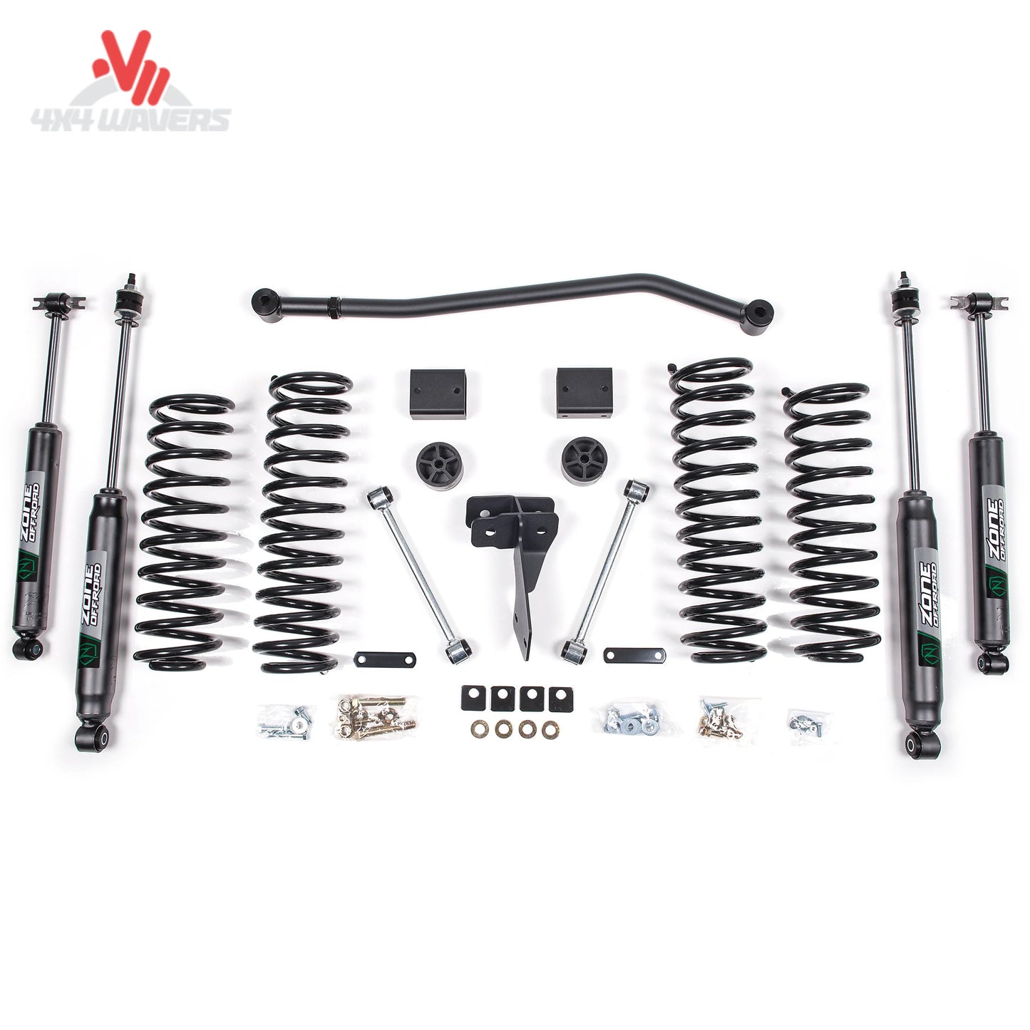 Zone Offroad J14N 4 inch suspension lift kit with Nitro shocks for Jeep Wrangler JK 2 door