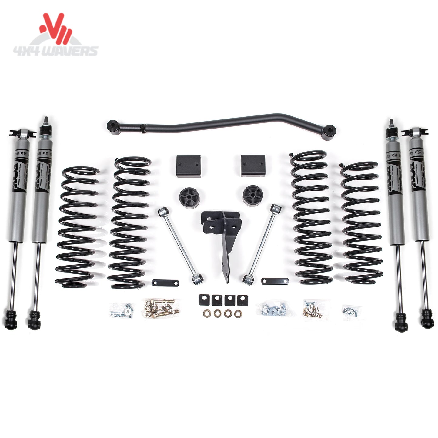 Zone Offroad J15F 4 inch suspension lift kit with FOX 2.0 shocks for Jeep Wrangler JK Unlimited