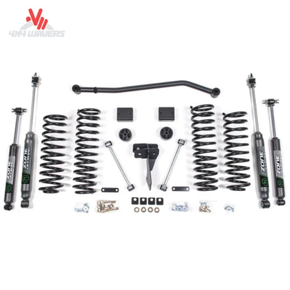 Complete Zone Offroad 4-inch Jeep JK Unlimited suspension lift system with Nitro shocks for 35-inch tire clearance