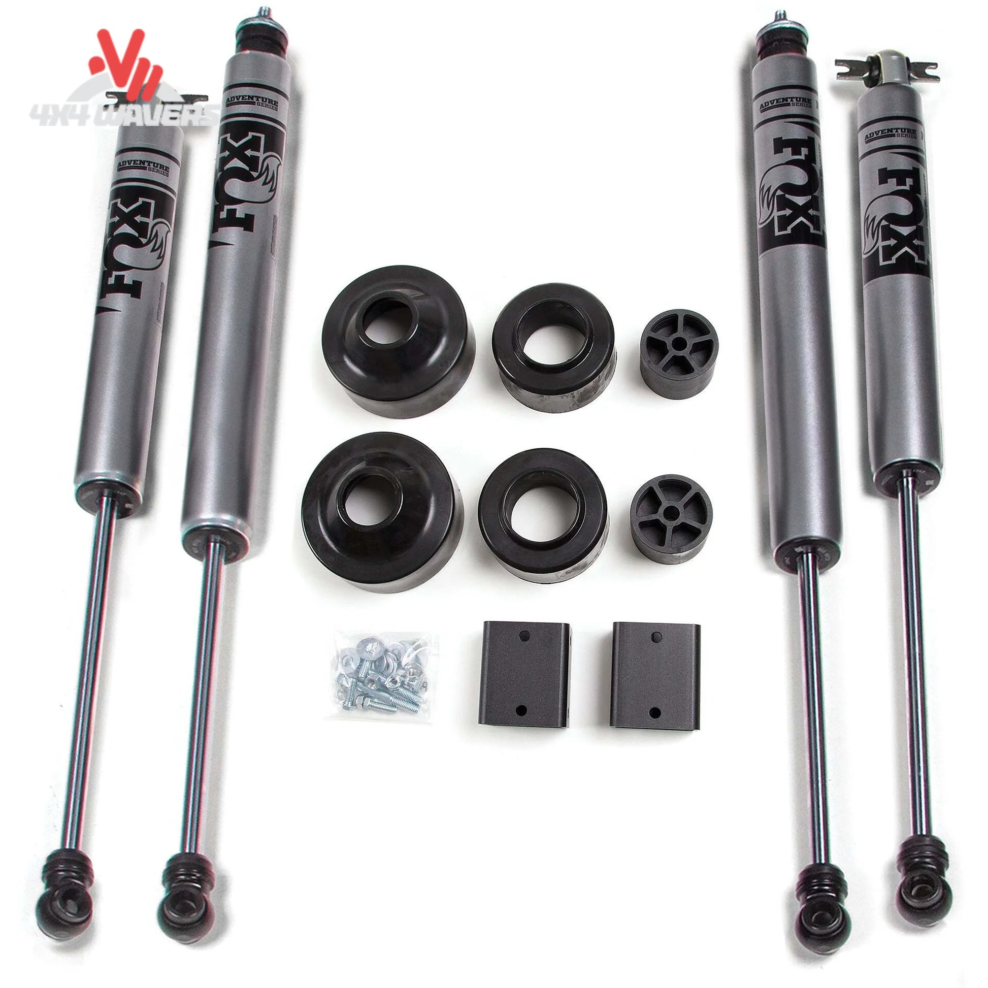Complete Zone Offroad spacer lift system with Nitro shocks designed for 2012-2018 Jeep Wrangler JK models